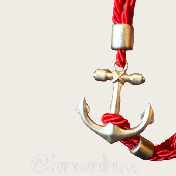 Bundle Sale 3 for $15 | Red Rope Anchor Bracelet | Silver Tone Hardware - Picture 7 of 10